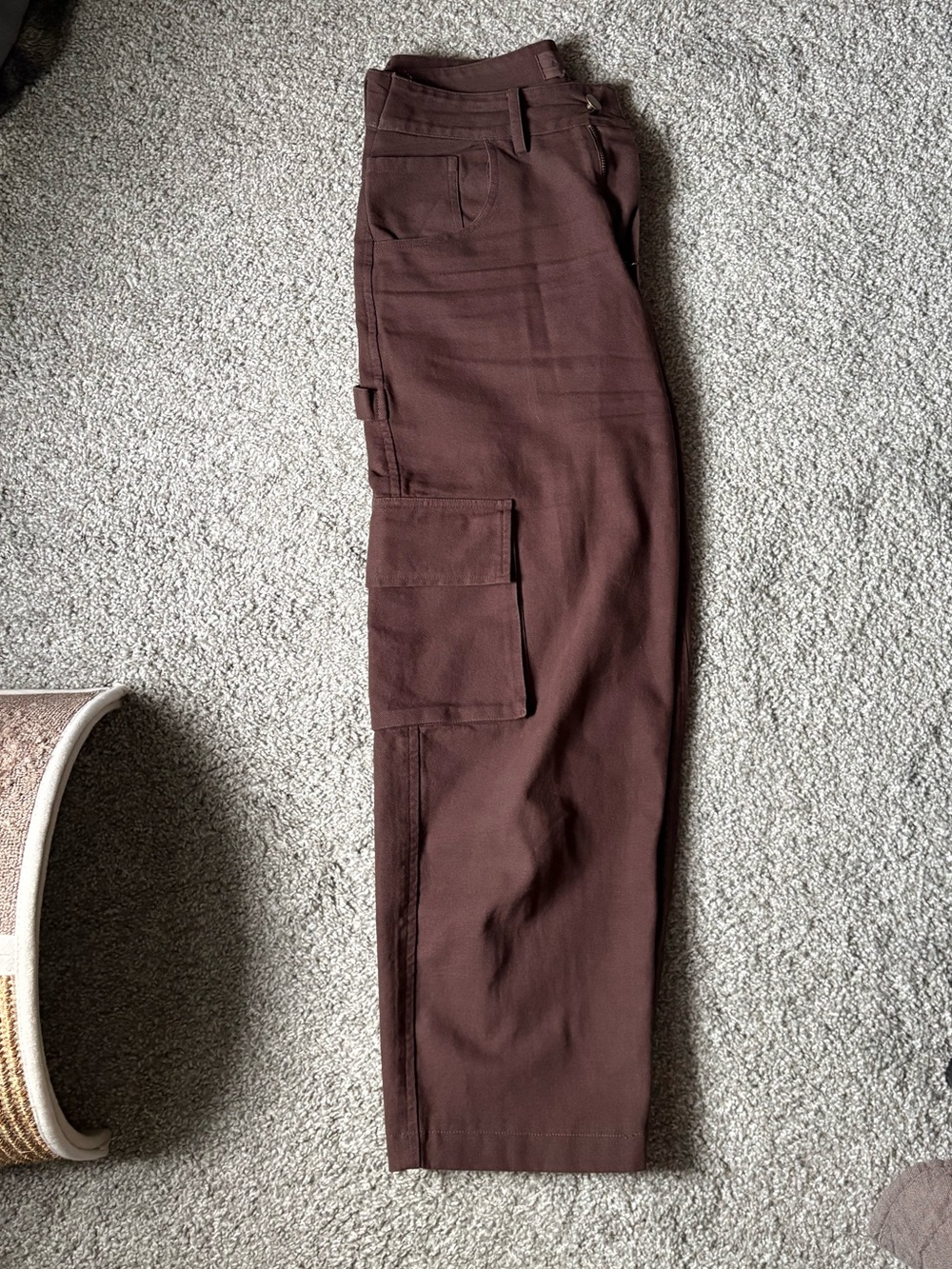 MATE The Label Cargo Carpenter Pant Organic Cotton Chocolate Brown Small - Picture 3 of 9